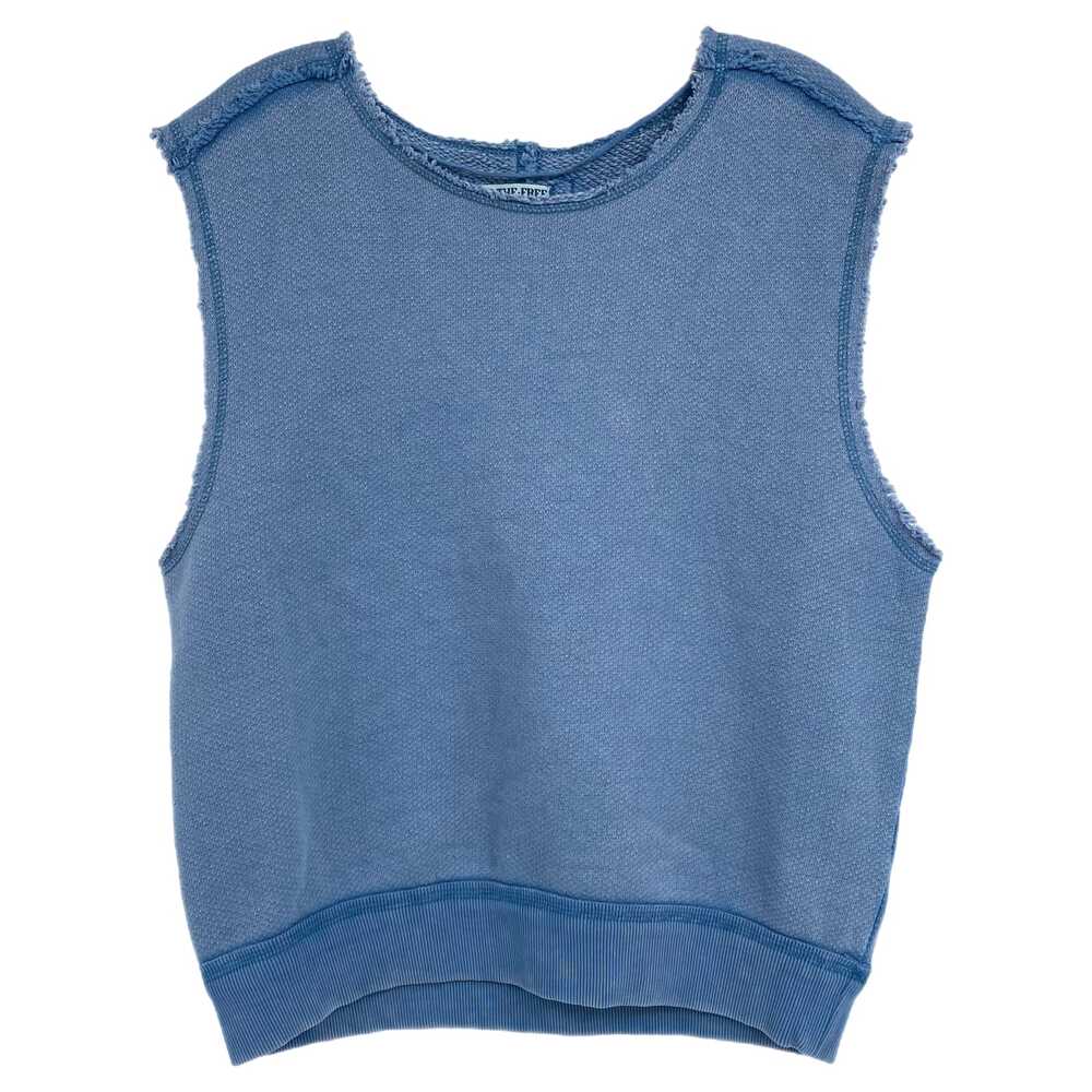 We The Free Blue Fray Edge Muscle Tank | Size S